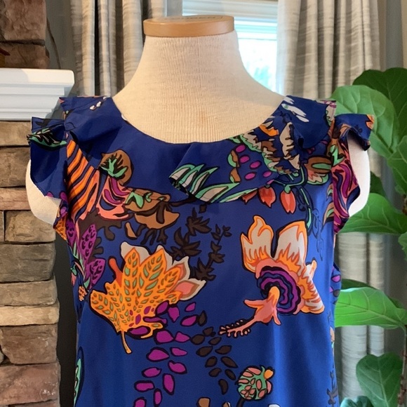 J Crew size 8 100% silk floral sleeveless dress - Picture 2 of 6